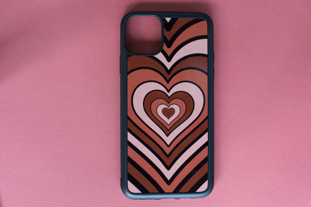 vintage style brown heart case 