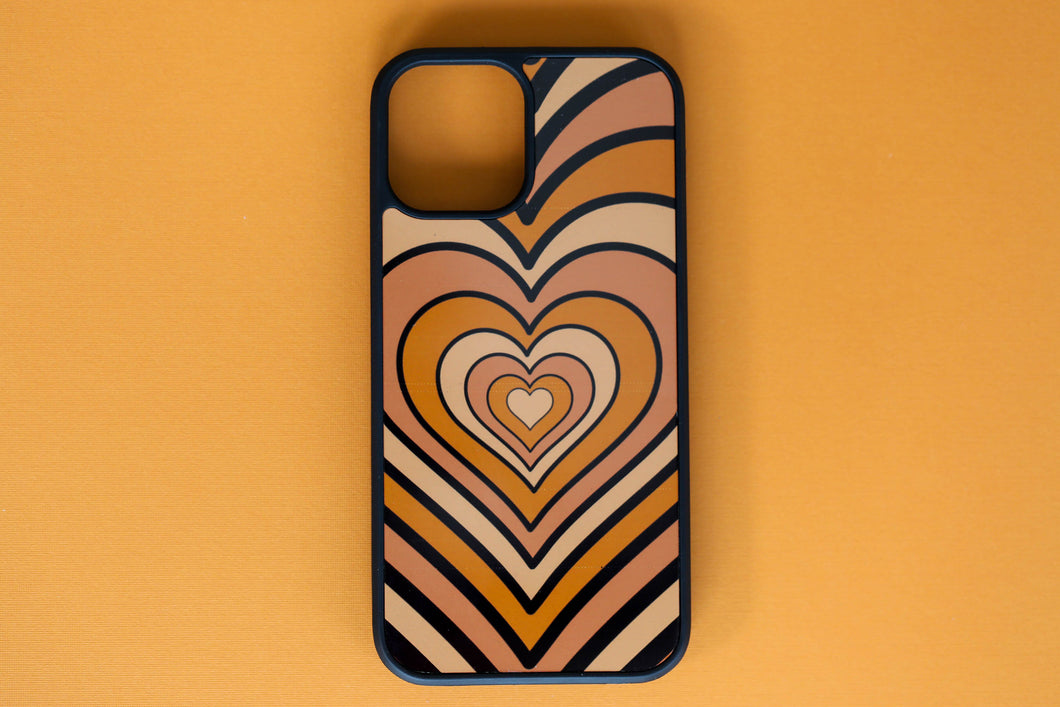 protective and stylish orange hearts phone case