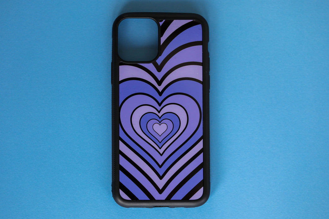 pretty purple love heart phone case